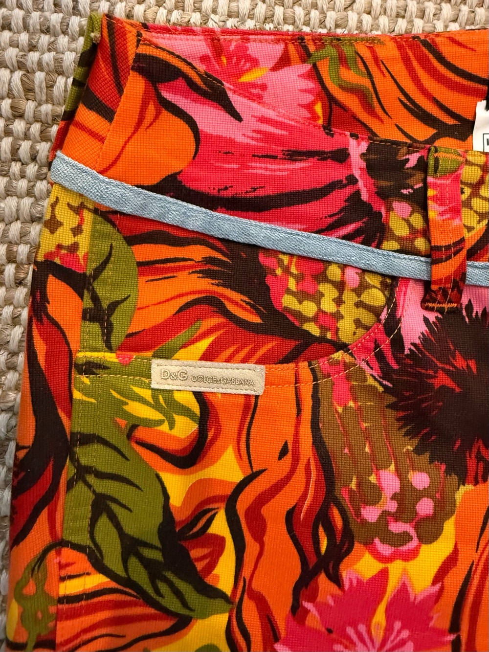 🍊 ARCHIVAL D&G Dolce & Gabbana Psychedelic Tropical Print Trousers - Picture 8 of 10